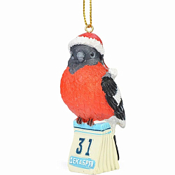 Полирезиновая подвеска "Снегирь с календариком" 4*8см. УТМ01456516