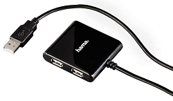 USB-хаб HAMA Square1:4 4порт. черный