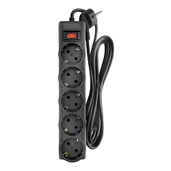 Сетевой фильтр  5.0м CBR CSF 2505-5.0 Black CB, 5 евророзеток