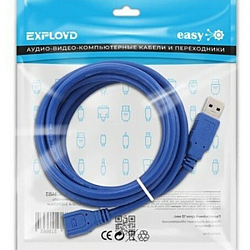 Кабель-удлинитель USB  2.0м EXPLOYD EX-K-1484 синий