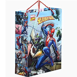 Пакет подарочный 3Д 40×31×11.5 см, Человек-паук