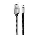 Кабель USB <--> Type-C  1.2м MAVERICK PC C2 в переплете, черно-белый