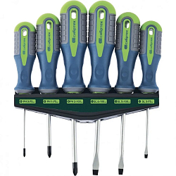 Набор отверток на полке, 6 шт., СИБТЕХ, PH + SL, CrV, 3к рукоятка// 13374