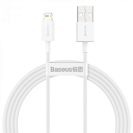 Кабель USB <--> Lightning  1.5м BASEUS белый (CALYS-B02)
