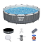 Бассейн каркасный BESTWAY 561GD Steel Pro Max 457x107 см, 14970 л, фил.-нас. 3028 л\ч, лестн, тент, подсветка