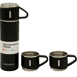 Набор из термоса и 2 чашек "Classic", black (500 ml) DPTZ-8103-05