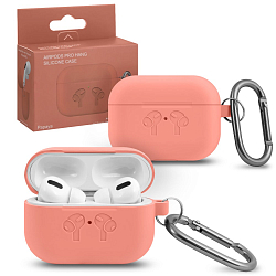 Силиконовый кейс для AirPods Pro Hang Silicon Сase с карабином HF papaya