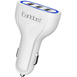 Авто ЗУ 3USB 2.1A EARLDOM ES-CC13, Type-C, белый
