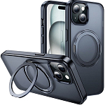 Силиконовый чехол HOCO для iPhone 15, AS1, прозрачный, цвет: чёрный