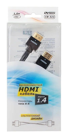 Кабель HDMI <--> HDMI  1.0м DVTECH CB321 ver.1.4