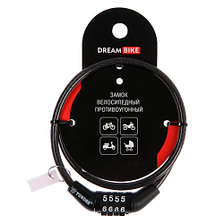 Замок навесной велосипедный ТУНДРА, кодовый, 6 х 650 мм 3299285