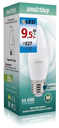 Лампа светодиодная SMARTBUY C37 9.5W/4000K/E27 (свеча на ветру, матовая, нейтральный свет)