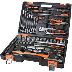 Набор инструментов, 1/2" , 1/4" , CrV, в кейсе 76 предм ВИХРЬ 73/6/7/4