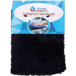 Тряпка для мытья авто, Grand Caratt, плюшевая, 20×40 см, черная 7343019