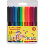 Фломастеры 12 цв., вент. колп, блист. упак., кругл. корп., 3+ ФКМ12