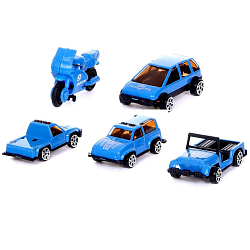 Набор металлических машин «Полиция», 5 штук
