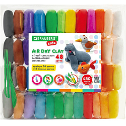 Пластилин BRAUBERG KIDS супер лёгкий 480г 48 шт, 3 стека 106310