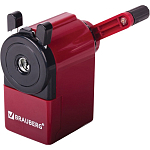 Точилка механическая BRAUBERG "JET"металлический механизм, черный/бордовый, 222517