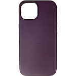 Задняя накладка LEATHER CASE для iPhone 15 №06 Dark Cherry (АНИМАЦИЯ)