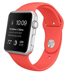 Силиконовый ремешок для Apple Watch (38/40mm) (25 кораллово-красный)