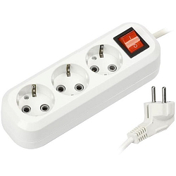 Сетевой фильтр  2.0м SMARTBUY (SBE-16-3-02-ZS) 3 розетки, с выключателем, с/з, белый