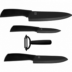 Набор ножей Xiaomi Huo Hou Nano Ceramic Knife Set 4 in 1 Black