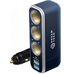 Разветвитель прикуривателя DREAM WF-0963 2USB 3 АЗУ 3А черный (123181)