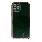 Задняя накладка AKSS для iPhone 12 Pro (6.1), изумрудный, имитация стекла с защитой камеры