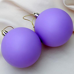 Набор шаров пластик d-8 см, 2 шт "Матовый" фиолетовый 4298878