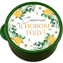 Ланч-бокс новогодний Сима-ленд «Счастья», 500 мл, зелёный 9756517