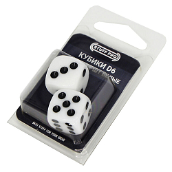 Набор кубиков Stuff-Pro (D6 16 мм 2 шт белые)