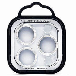 Противоударное стекло для камеры СG05 для iPhone 15 Pro/15 Pro Max (silver) (231404)