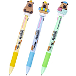 Ручка-спиннер многоцветная с топпером FUNSTER "COOL CAPY", 3 ЦВЕТА, узел 0,7мм, 144517