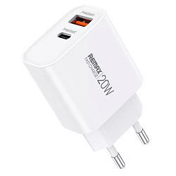 Сетевое ЗУ 1USB/1Type-C REMAX RP-U120, белый, Type-C - Lightning, 20W