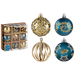 Набор шаров 6 см, 9 шт, цвет: темно-синий, золотой SYQB1-0123062 арт.106336