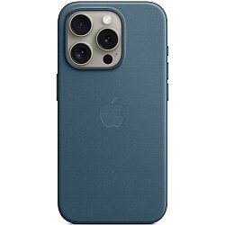 Силиконовый чехол Fine Woven Case для iPhone 15 Pro Max Pacific Blue (MagSafe + анимация NFC Clear) c LOGO