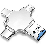 USB 1Tb FlashDrive Lightning; micro-USB; Type-C серебристый 
