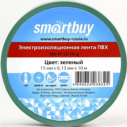 Изолента SMARTBUY 15мм/10м зеленая