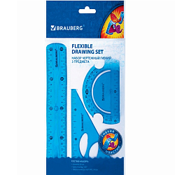 Набор чертежный средний гибкий BRAUBERG "FLEX" ассорт 210679