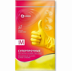 Перчатки латексные GRASS Желтый СуперПрочные(M) IT-0741