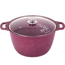 Кастрюля 2л KUKMARA линия "Trendy style" (ФИОЛЕТОВАЯ), со стеклянной крышкой, к21tsm