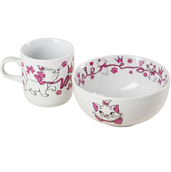 Набор посуды керамической: 2 предмета: тарелка, кружка «Кошечка Мари», Коты Аристократы