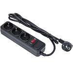 Сетевой фильтр  1.8м EXEGATE SP-3-1.8B, 3 розетки, евровилка, черный