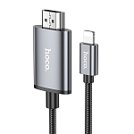 Кабель HDMI >--< Lightning  2.0м HOCO UA27 Metal Grey