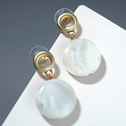 Серьги ассорти "Природа" круг, цвет серый в золоте   7098619