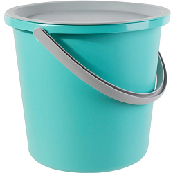 Набор для уборки HAUSMANN HM-9812 мятный/серый (Ведро 13л, таз 4л, крышка, ПП)