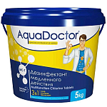 Комбинированное средство "3 в 1" AquaDoctor AQ15972, 1кг в табл.200гр, хлор, альгицид, флокулянт (MC-T 1), уп.