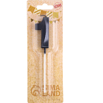 Свеча в торт на шпажке «‎Грань», цифра "1", черная, 5 см 5572745