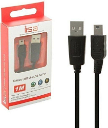 Кабель USB <--> miniUSB  1.0м ISA черный