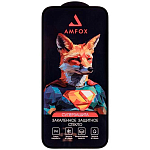 Противоударное стекло AMFOX для iPhone 16, черное
